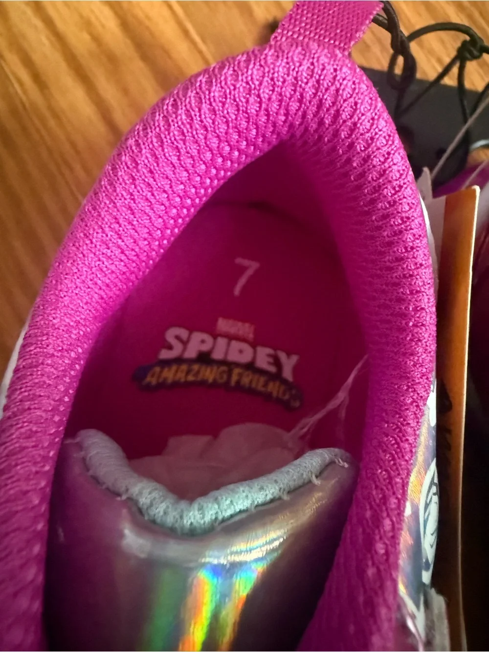 Marvel Kids Pink and Silver Spider-Web Light-Up Sneakers